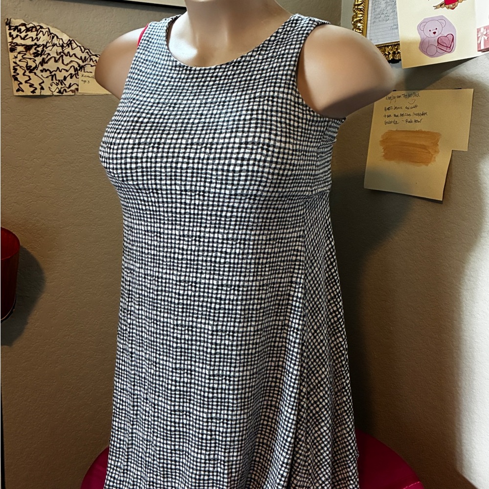 mercer & madison Black and White Gingham Sleeveless Mini Dress
